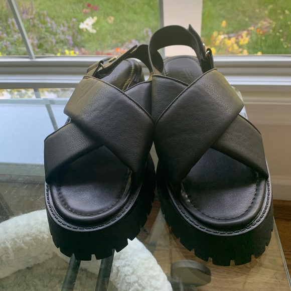 ASOS black platform sandals, size 8.5 - Picture 3 of 4